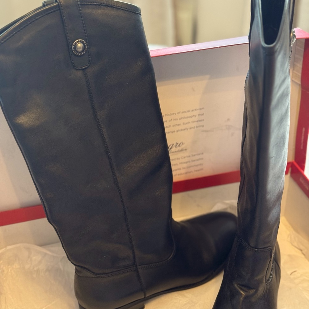 Carlos Santana black knee high boots, size 9, medium width.